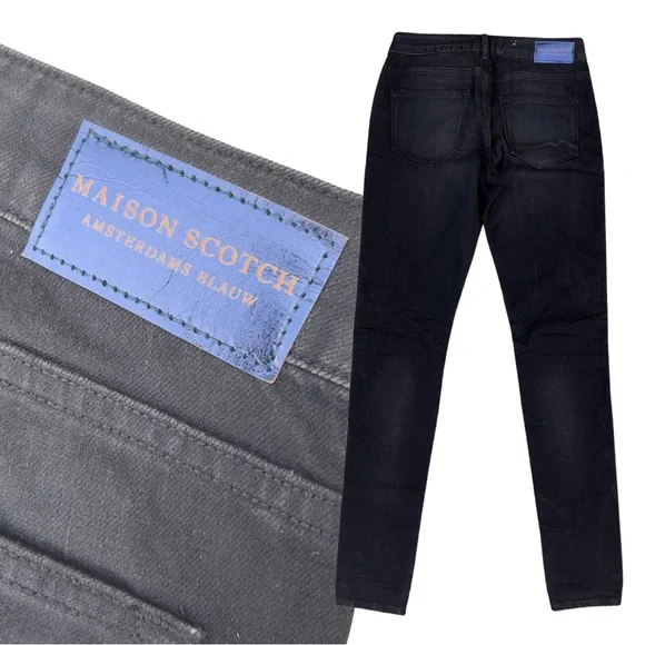 Maison Scotch Parisienne Skinny Jean Leather Patchwork - Picture 5 of 13